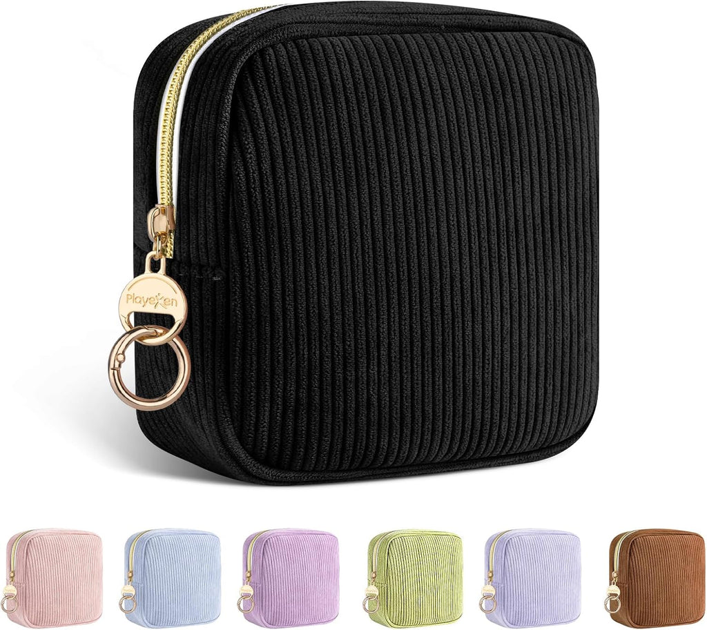 Period Bag for Teen Girls, Corduroy Sanitary Napkin Storage Bag, Menstrual Pad Pouches Tampon Holder for Purse
