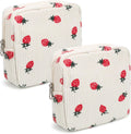 Jeffdad 2Pcs Period Bag, Cute Portable Sanitary Napkin Storage Pouch & Mini Makeup Bag, Compact Small Cosmetic Pouch for On-the-Go Organization
