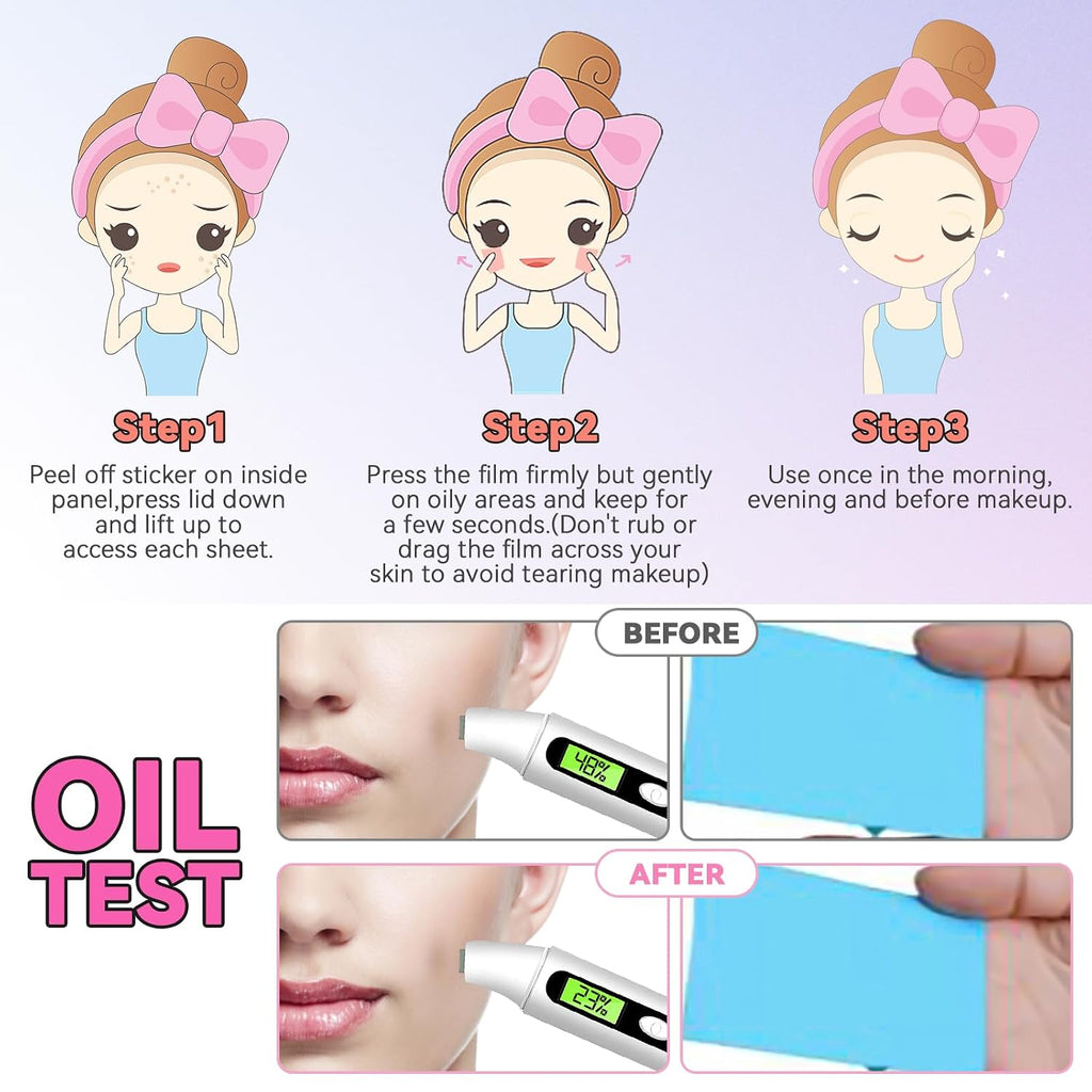2 Packs Oil Blotting Sheets for face 110ct - Oil Absorbing Papers