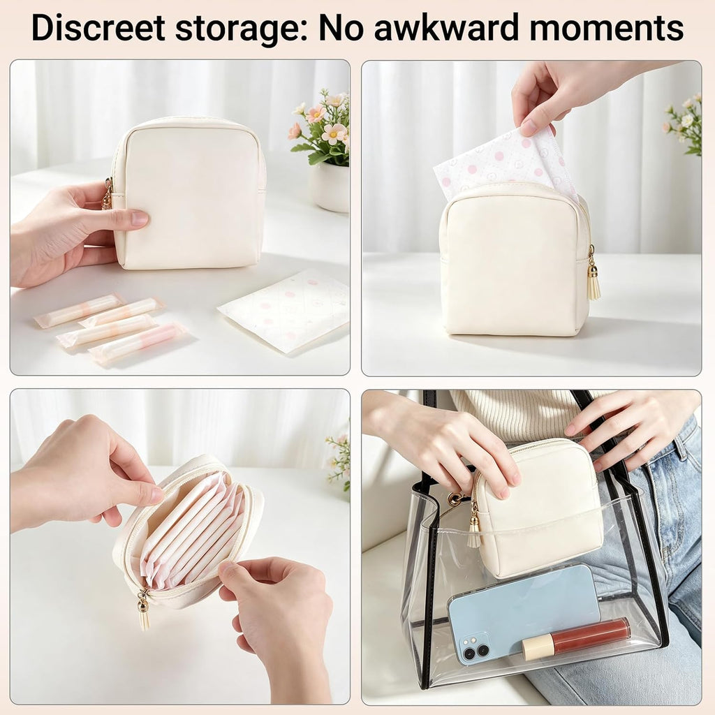 Mkono Period Pad Pouch for School, Sanitary Napkin Storage Bag for Teens