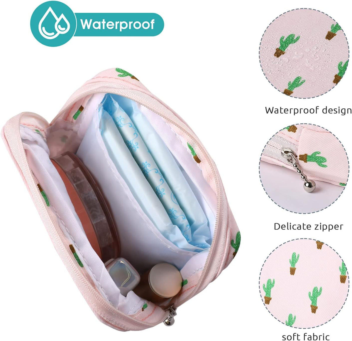 Vin Beauty 3Pcs Pad Bag for Sanitary Napkins, First Period Pouch Portable Menstrual Pad Pouch Feminine Menstruation Bag for Women for School