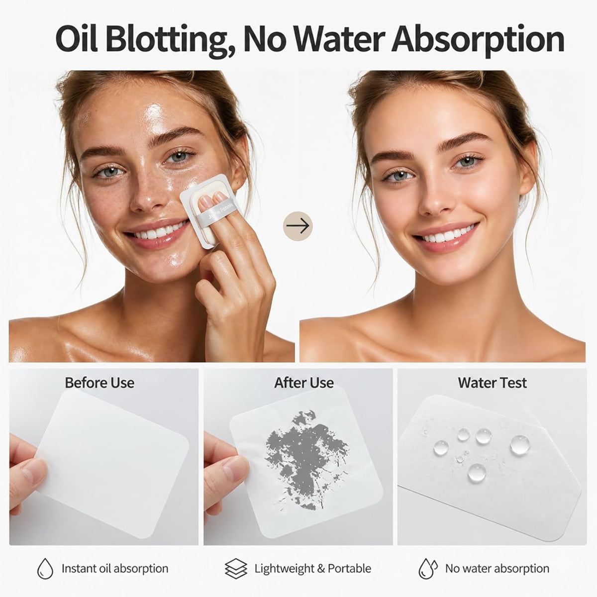 150PCS Oil Blotting Sheets for Face - Absorbs Oil, Not Water, Saves Makeup