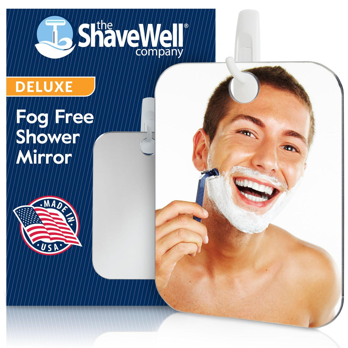 Shave Well Travel Anti-Fog Shaving Mirror with Reusable Suction