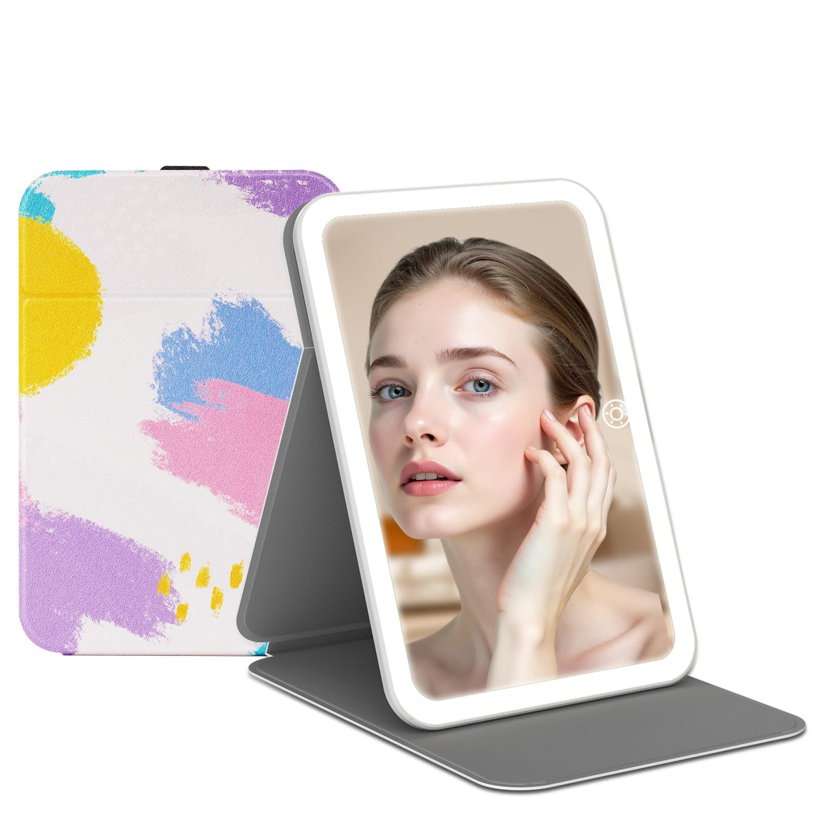 FUNTOUCH Rechargeable Travel Makeup Mirror with 72 Led Lights