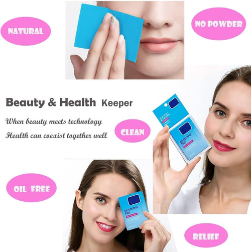 2 Packs Oil Blotting Papers for Face (120 Sheets) - Oil Absorbing Blotting Sheets for Oily Skin, Makeup-Friendly & Portable Oil Wipes