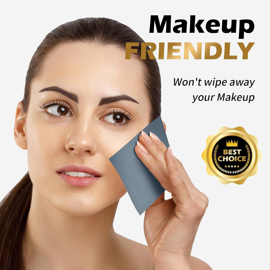 Natural Bamboo Charcoal Oil Blotting Sheets for Face - 4-Pack of 400 Sheets |Friendly Oil Absorbing Papers