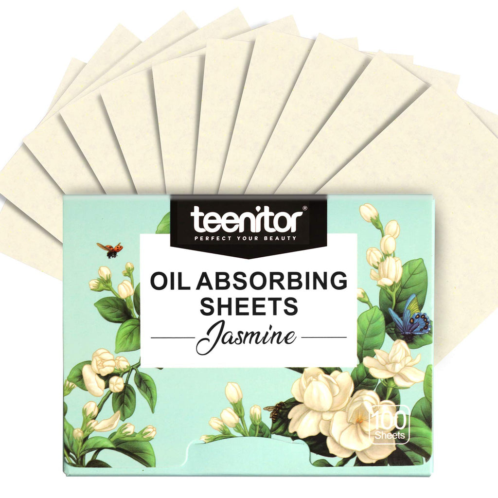 Teenitor Face Oil Absorbing Sheets - 1000 Jasmine Blotting Paper for Oily Skin, Natural Oil Control Film Blotting Sheets for Men & Women