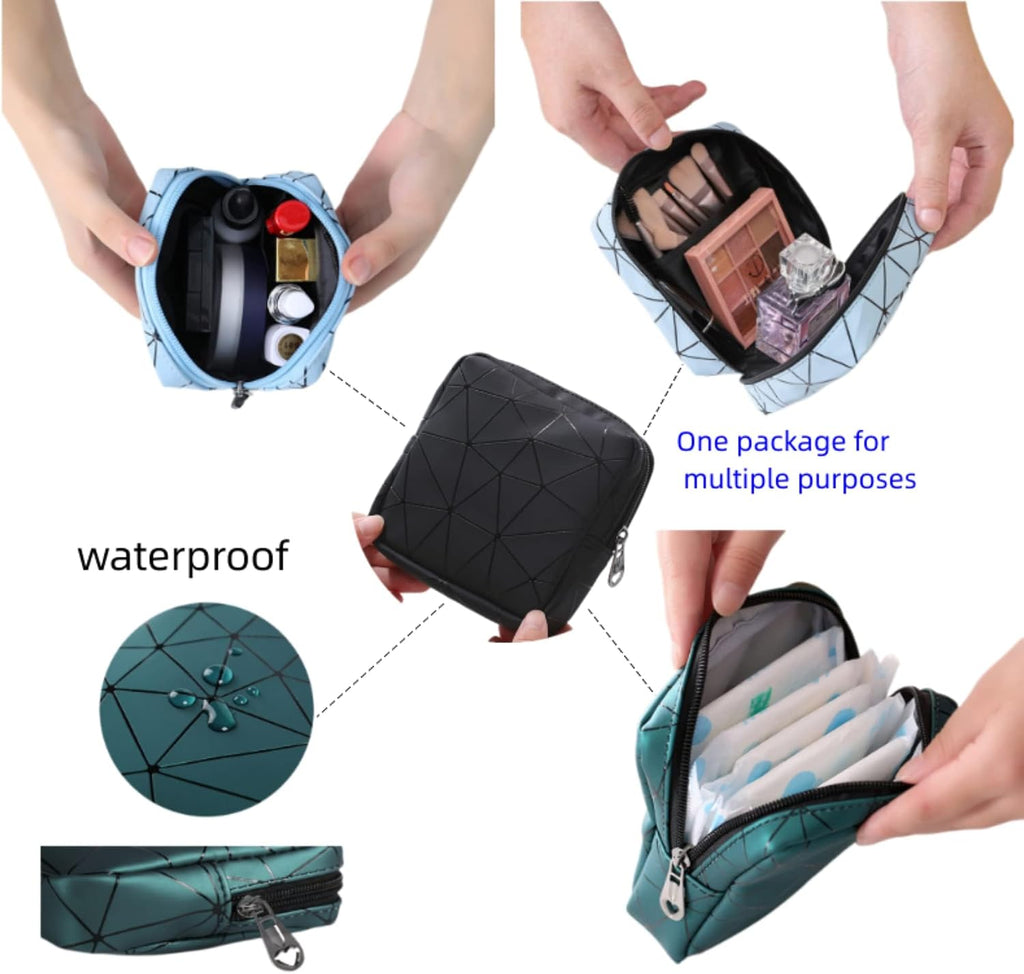 Sanitary Napkin Storage Bag Menstrual Cup Pouch Period Bag for Teen Girls Portable Menstrual Pad Sanitary Napkin Storage Tampons Holder for Purse (Black M)
