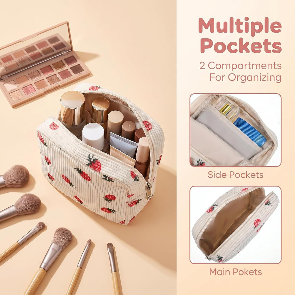 Jeffdad 2Pcs Period Bag, Cute Portable Sanitary Napkin Storage Pouch & Mini Makeup Bag, Compact Small Cosmetic Pouch for On-the-Go Organization