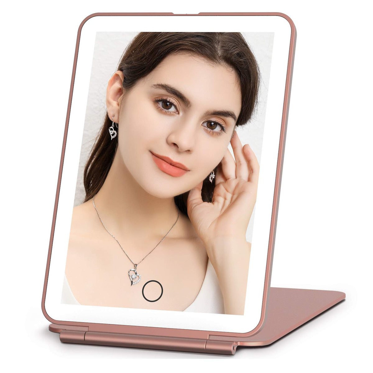 FUNTOUCH Rechargeable Travel Makeup Mirror with Lights 10X Magnifying
