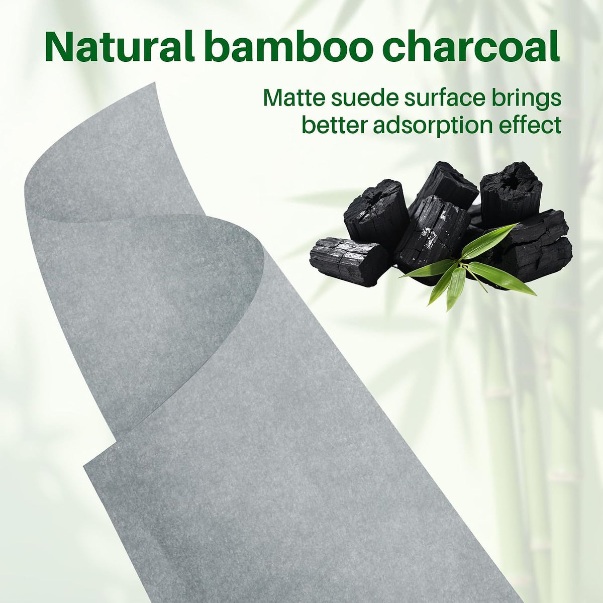 200 Oil Blotting Sheets for Face - Bamboo Charcoal Oil Absorbing Blotting Paper with Mirror & Puff Disposable Oily Control Removing Face Wipes Pads Oil Skin Women Men Beauty Makeup Essentials