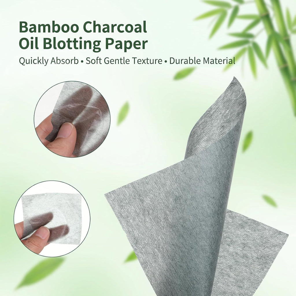 Sibba 600 Sheets Oil Blotting Sheets Oil Blotting Paper with Mirror and Puff, High-Performance Oils Absorbing Sheet for Oily Combination Skin, Portable Natural Oils Control Film Absorb Excess
