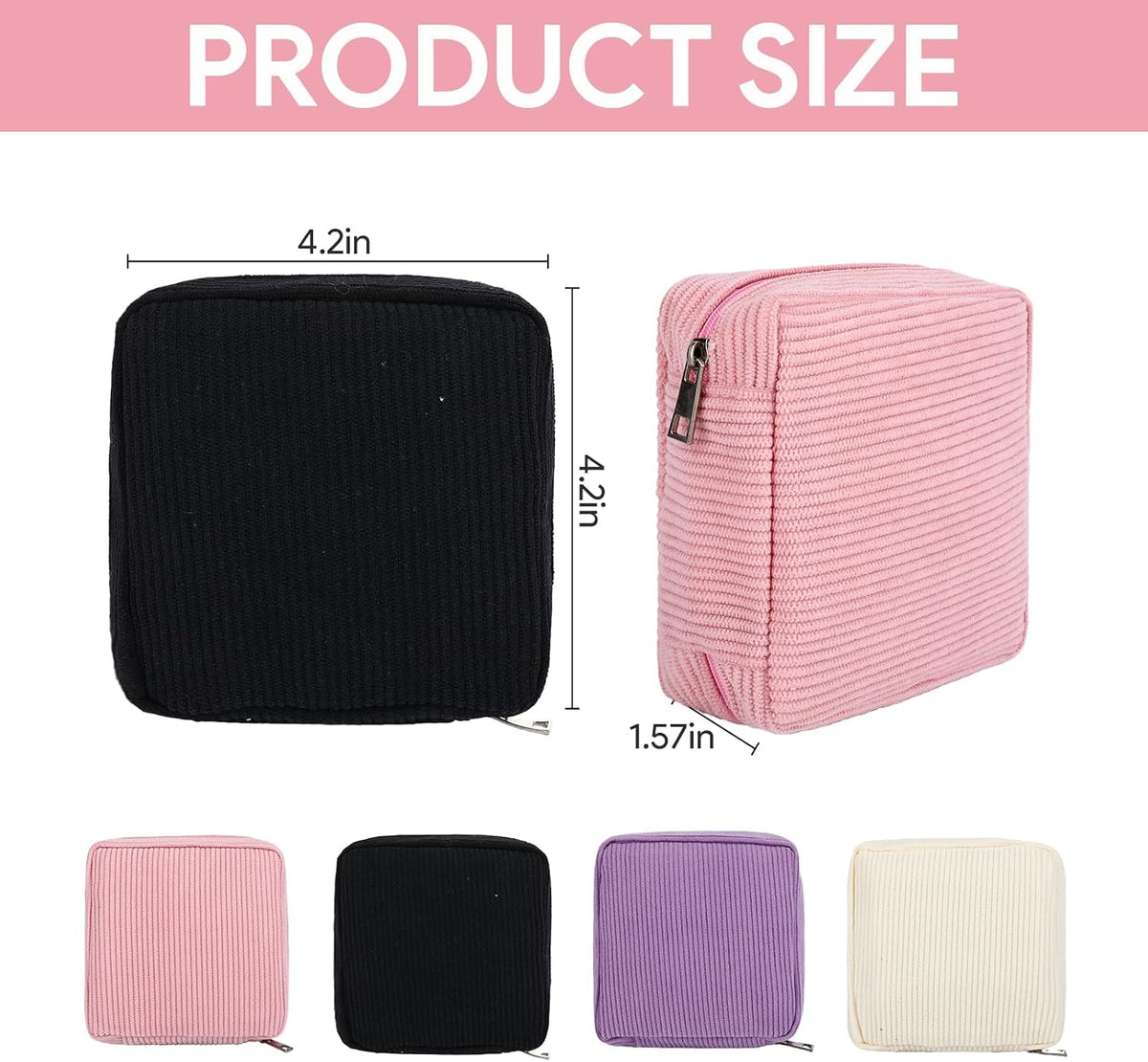 4Pcs Sanitary Napkin Storage Bag Period Bag for Teen Girls