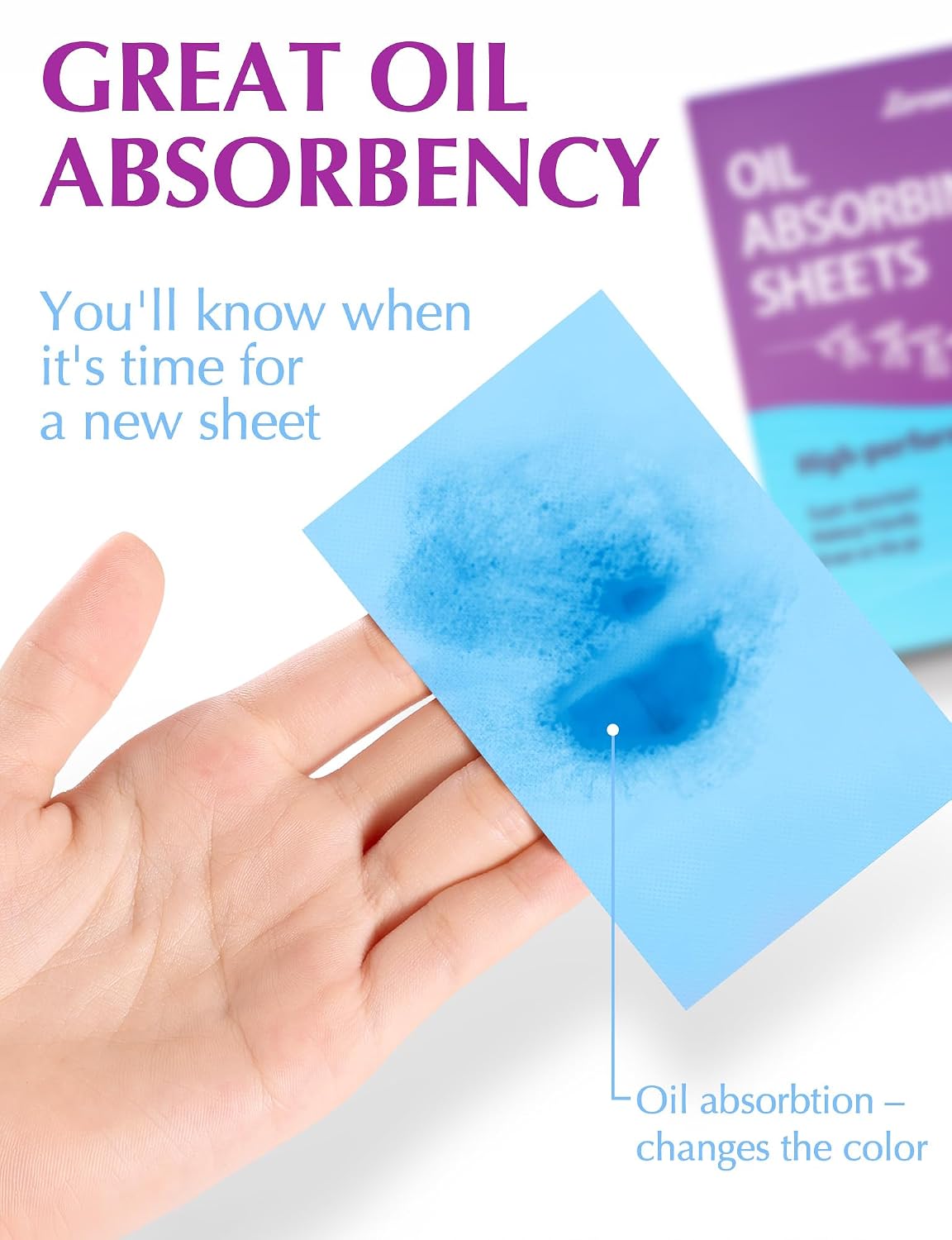 High-Performance Oil Absorbing Sheets for Face – 1pk/50 - Makeup Friendly