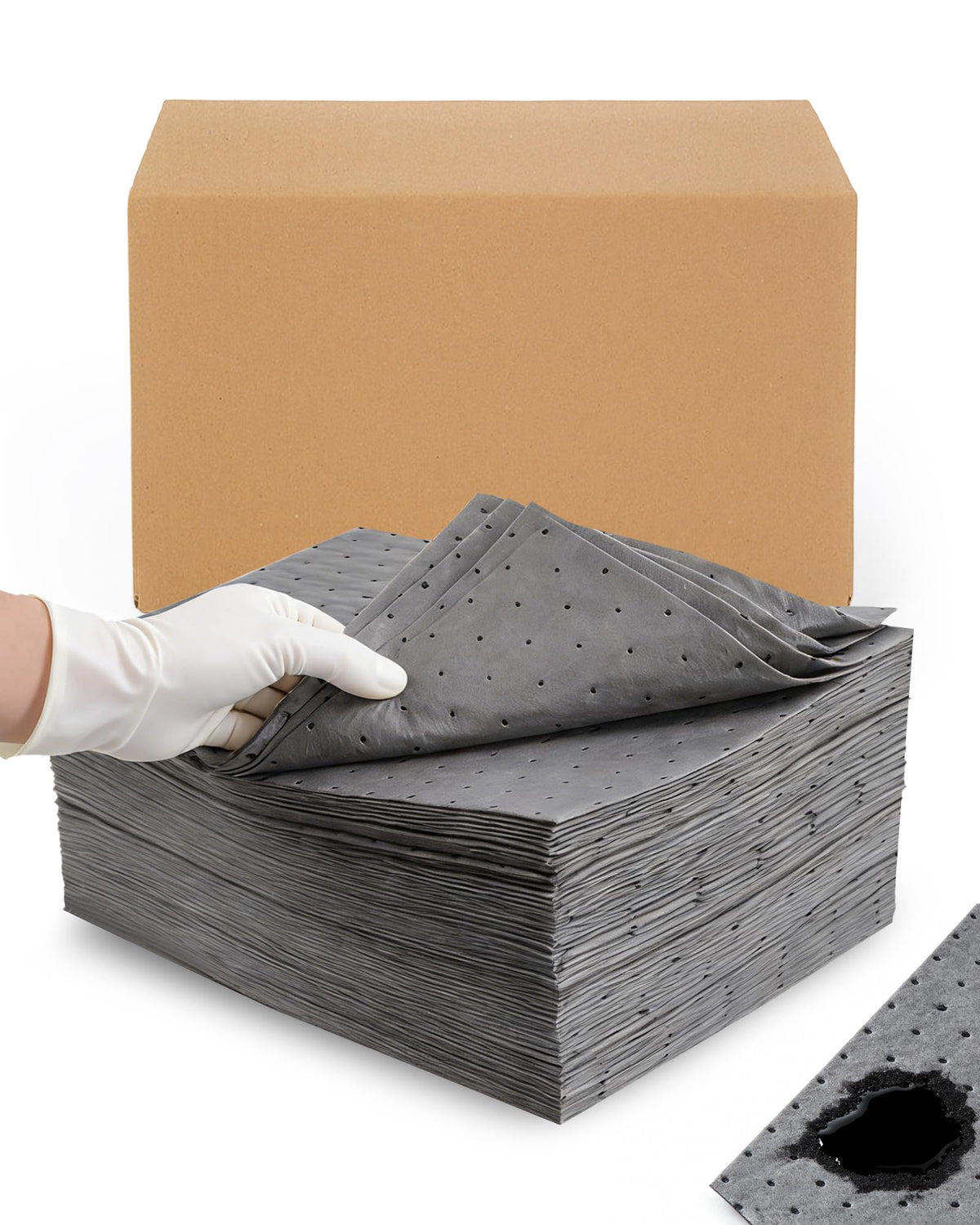 9.8"x13" Oil Absorbent Pads 100 Pack | Heavy & Fast Absorb