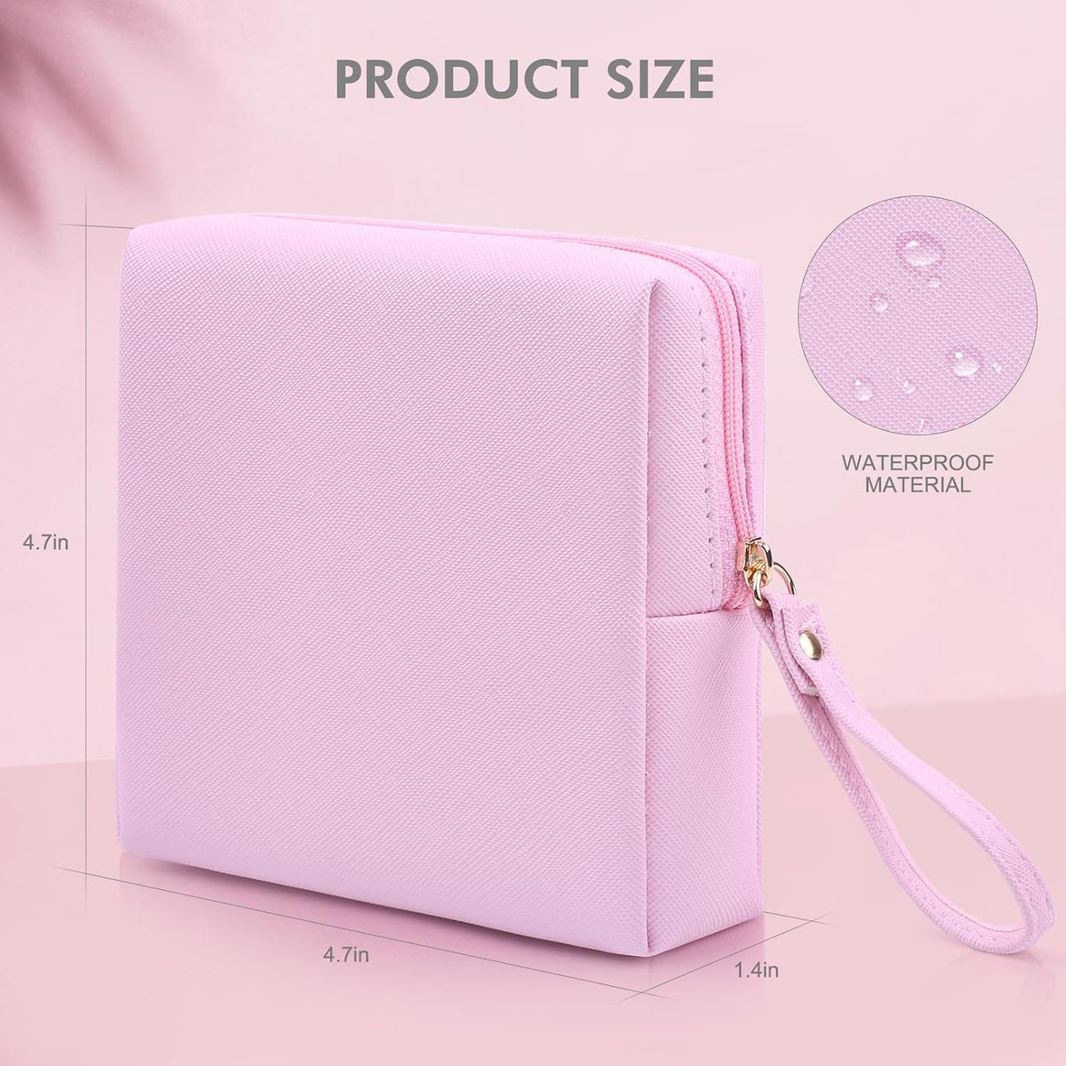 Sanitary Napkin Period bag for Women, Sanitary Napkin Storage Bag, PU Leather Sanitary Pad Bags Pounch, Portable Tampons Zipper Organizer Bag with Handle for Ladies