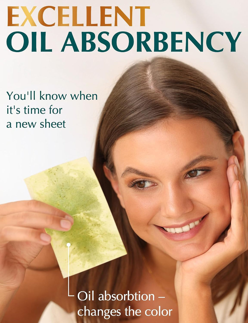 XL Oil Blotting Sheets for Face – 3pk/300 Makeup Friendly – High Absorbency
