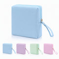 Sanitary Napkin Period bag for Women, Sanitary Napkin Storage Bag, PU Leather Sanitary Pad Bags Pounch, Portable Tampons Zipper Organizer Bag with Handle for Ladies