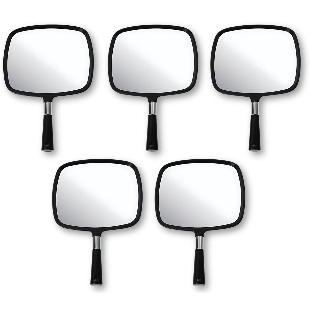 MIRRORVANA Large Hand Mirror with Comfy Handle, 9" x 13" (Black)