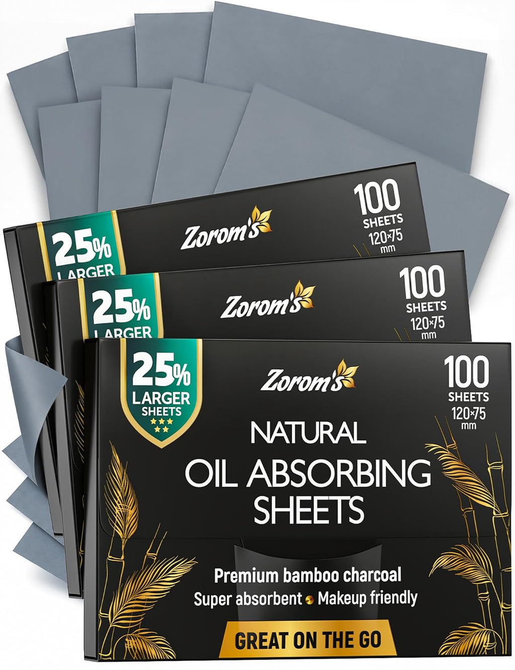 XL Oil Blotting Sheets for Face – 3pk/300 Makeup Friendly – High Absorbency