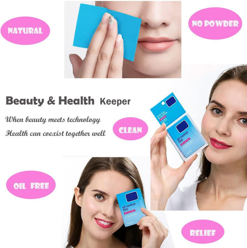 2 Packs Oil Blotting Sheets for Face (120 Sheets) - Oil Absorbing Blotting Papers for Oily Skin, Makeup-Friendly & Portable Oil Wipes