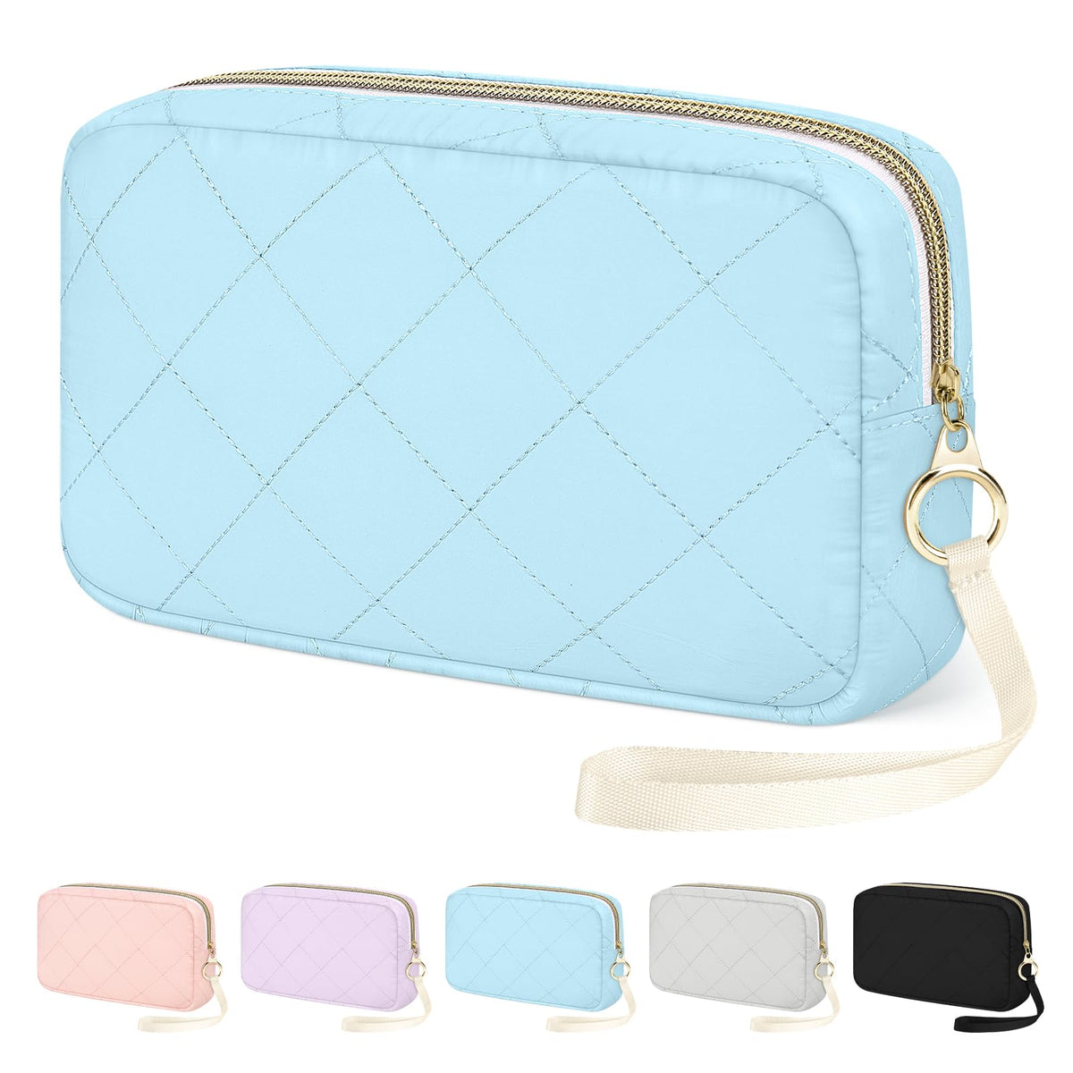 Likesing Period Bag, Quilted Sanitary Bags Tampon Bag for Purse(Blue)