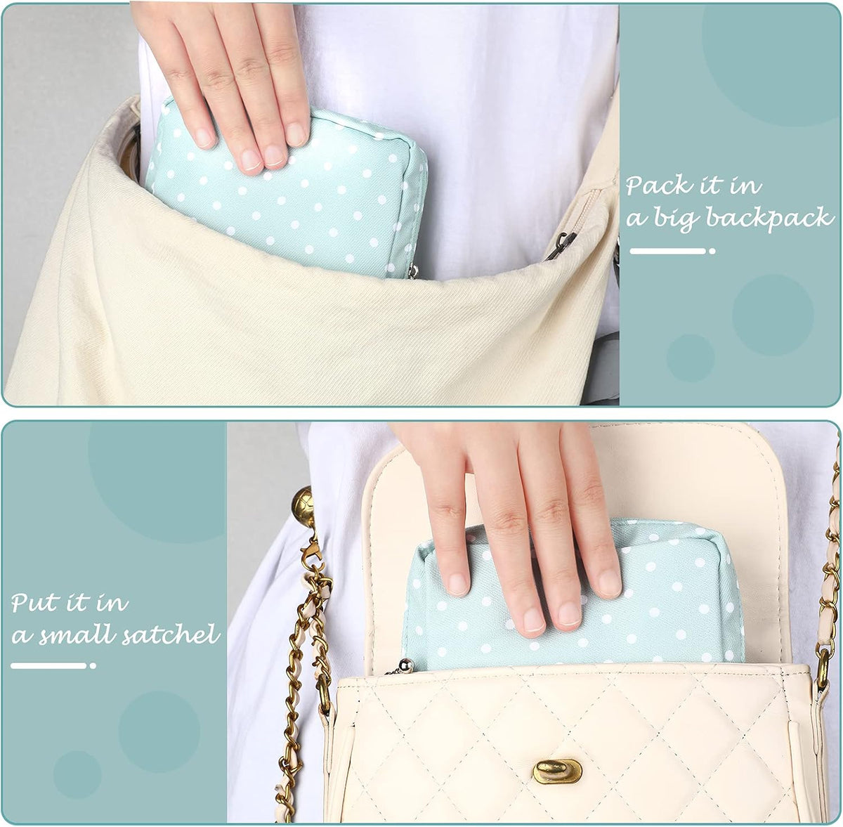 Frienda 4 Pcs Period Bags Sanitary Napkin Storage Pad Pouch, Basic Style