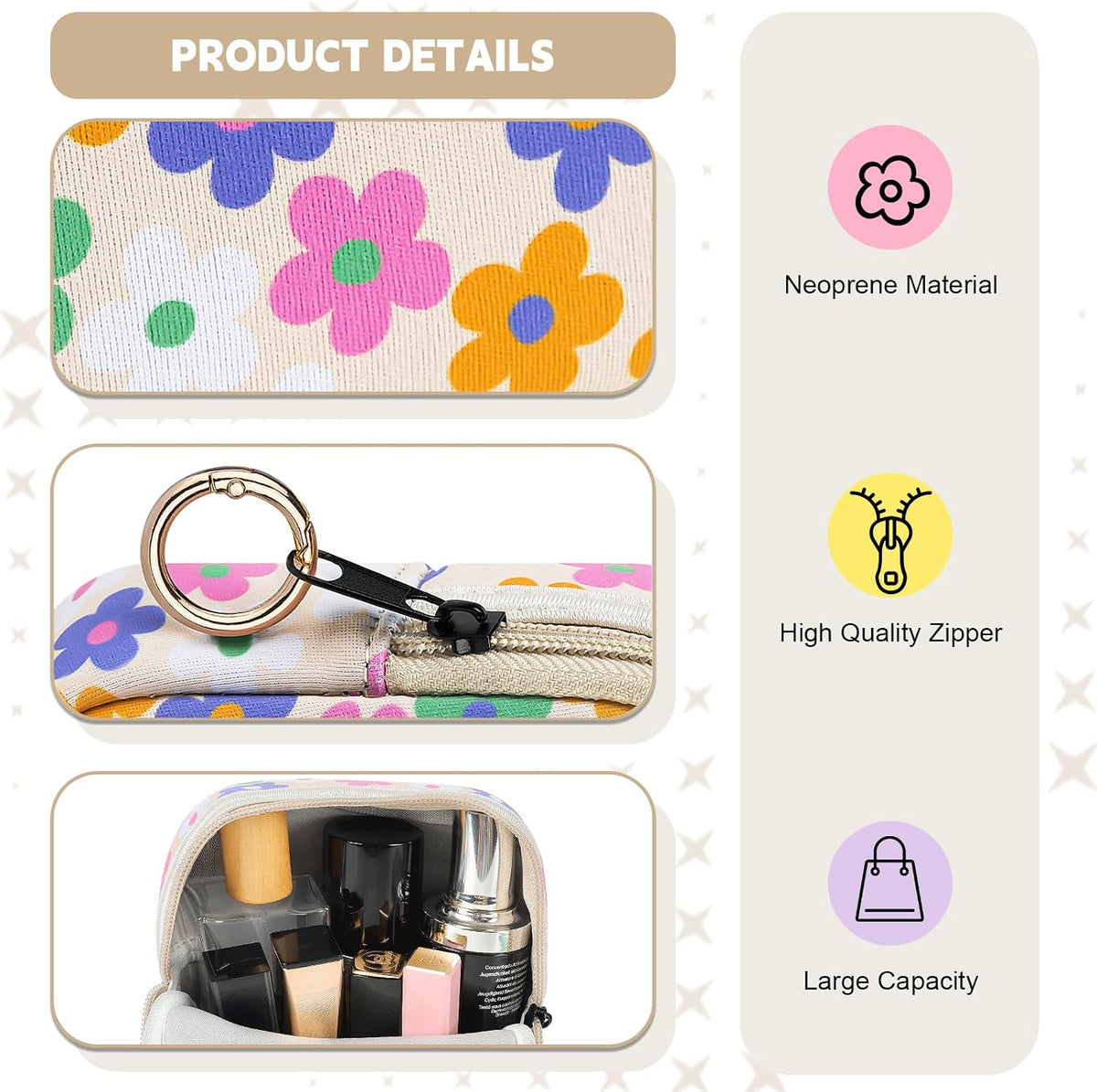 Period Bag for Teen Girls, Neoprene Cute Sanitary Napkin Storage Bag, Menstrual Pad Pouch Tampon Holder (Hearts)