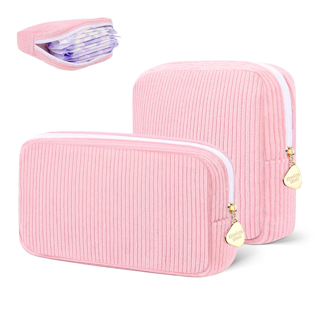 2PCS Period Bag, Small Period Pouches for Women (Floral)