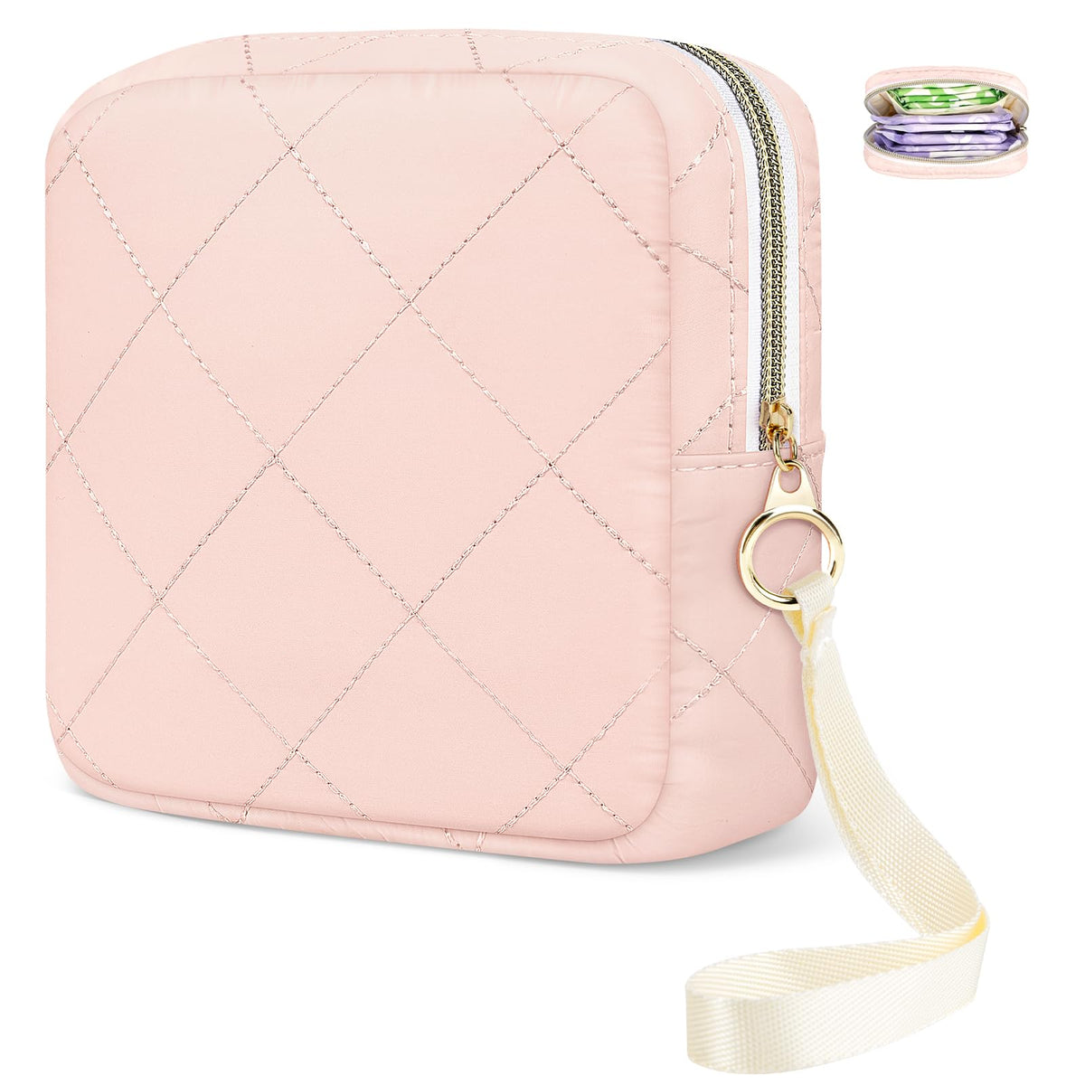 Likesing 5.3" Period Bag Pouch, Period Pouches for Teen Girls Women(Black)