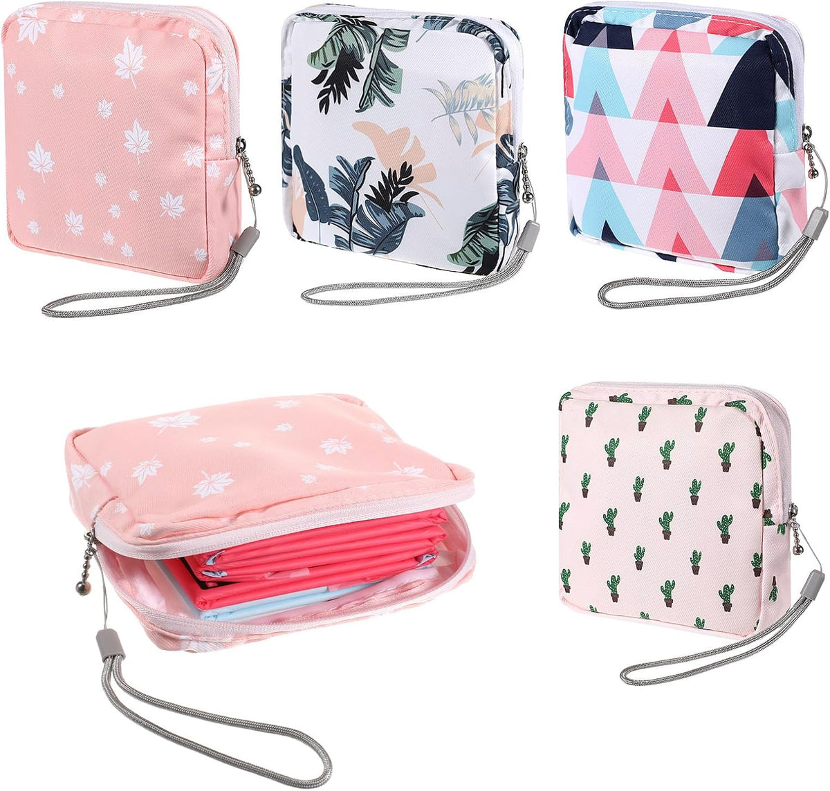 4 Pack Portable Sanitary Napkin Storage Bag, Samll Period Pouch for Purse Sanitary Pad Storage Bag Cute Menstrual Period Bags Feminine Care Period-Bags, Mini Pouch Feminine Pads-Bag Kit for Teen Girls
