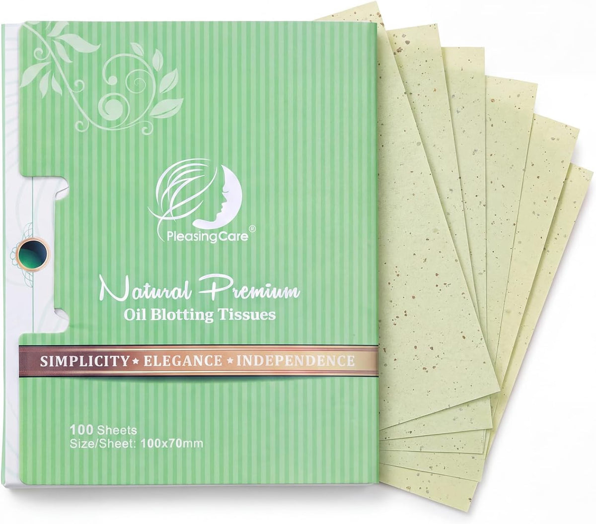 Premium Face Oil Blotting Sheets, 1pack for Facial Care or Makeup, GreenTea