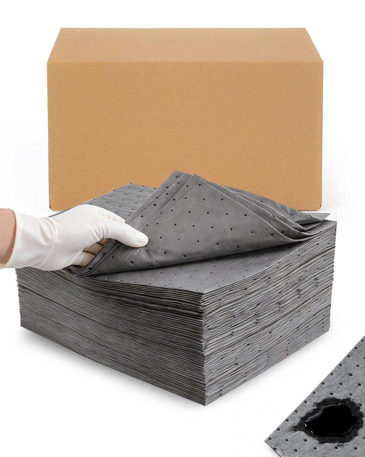 9.8"x13" Oil Absorbent Pads 100 Pack | Heavy & Fast Absorb