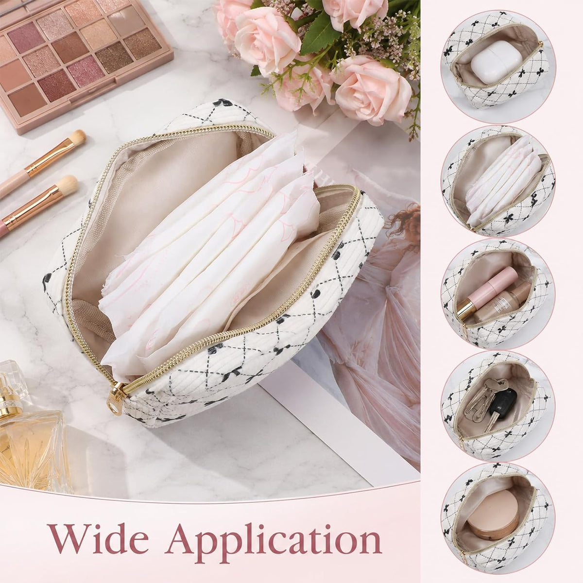 Period Bag for Women, Cute Corduroy Sanitary Napkin Storage Bag