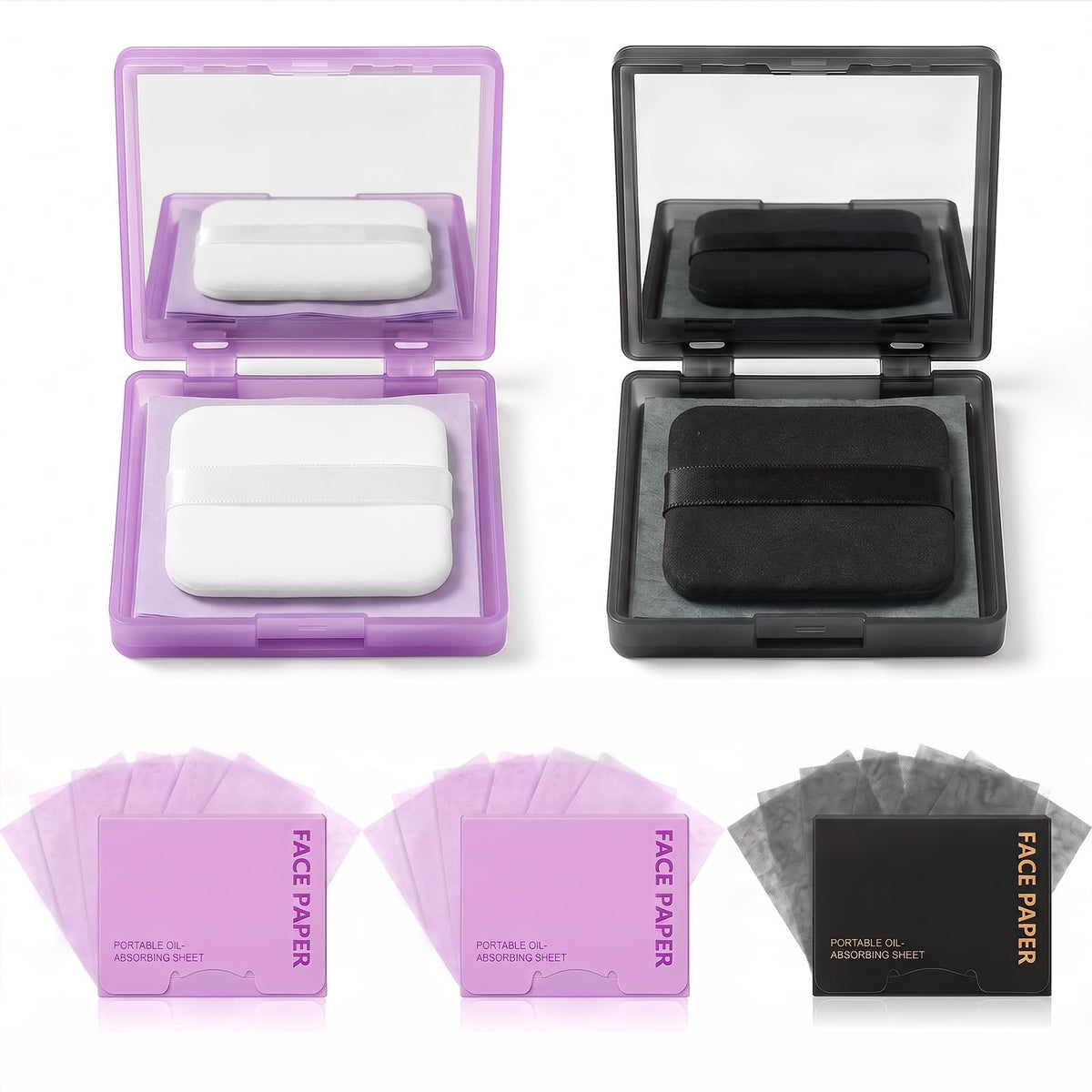 Oil Blotting Paper for Face, 500 Sheets Mirror and 4 Stickers for Oily Skin