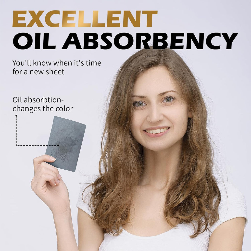 Natural Bamboo Charcoal Oil Blotting Sheets for Face - 4-Pack of 400 Sheets |Friendly Oil Absorbing Papers