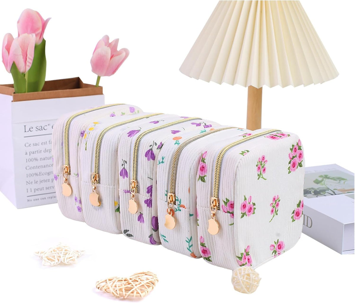 2-Pack Period Bag for Women Girls, Portable Corduroy Sanitary Napkin Storage Bag Period Pouch Small Discreet Menstrual Pouch, Sanitary Pads Bag Period Kits Tampons Holder for First Period