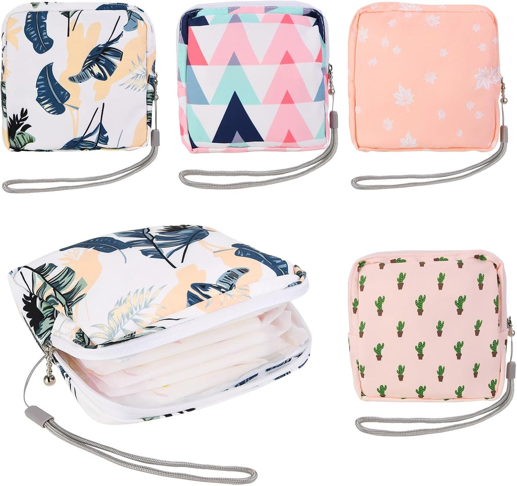 4Pcs Sanitary Napkin Storage Bag, Small Menstrual Period Bag Period Pouch Waterproof ,Tampon Organizer Pouch Tampon Pad Holder for Purse, Pad Bag Feminine Care First Period for Teen Girls School