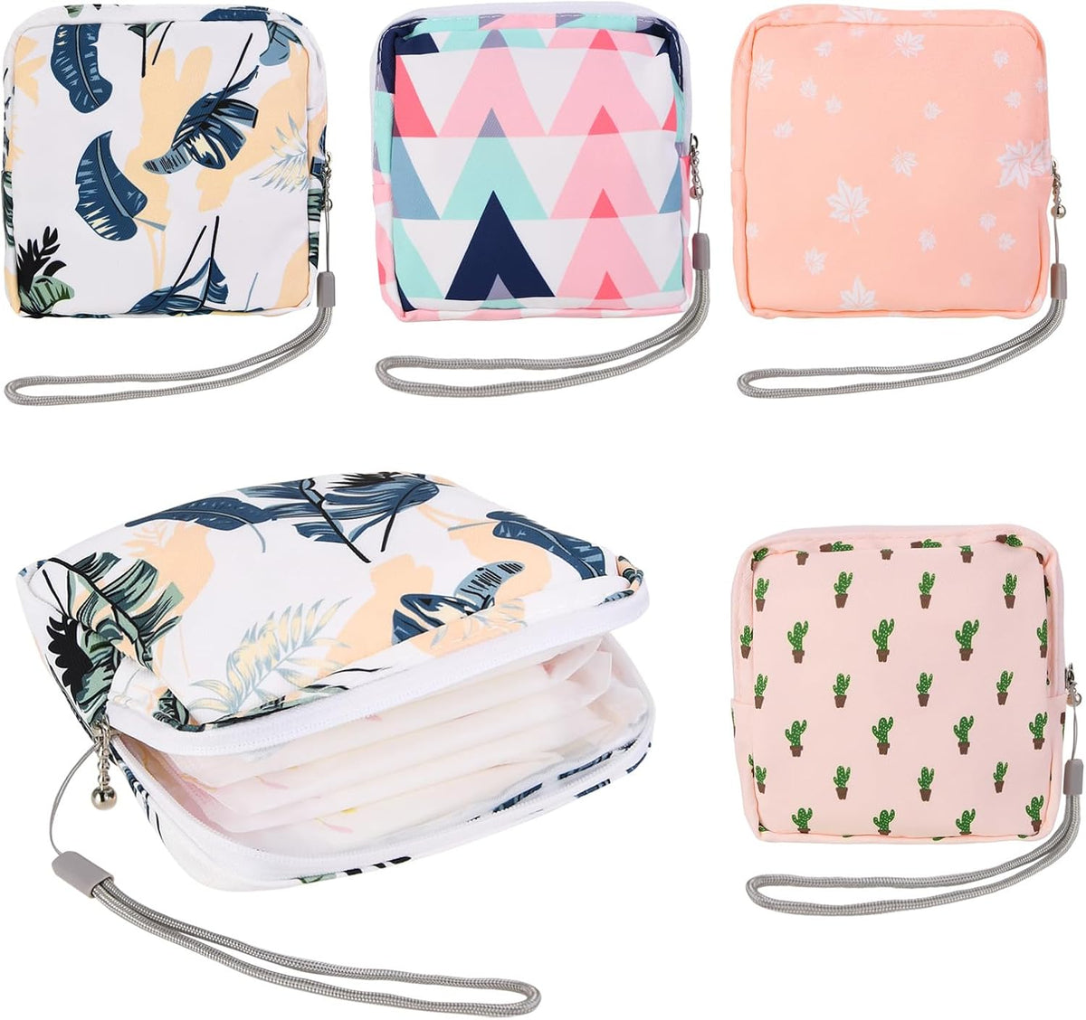 4Pcs Sanitary Napkin Storage Bag, Small Menstrual Period Bag Period Pouch Waterproof ,Tampon Organizer Pouch Tampon Pad Holder for Purse, Pad Bag Feminine Care First Period for Teen Girls School