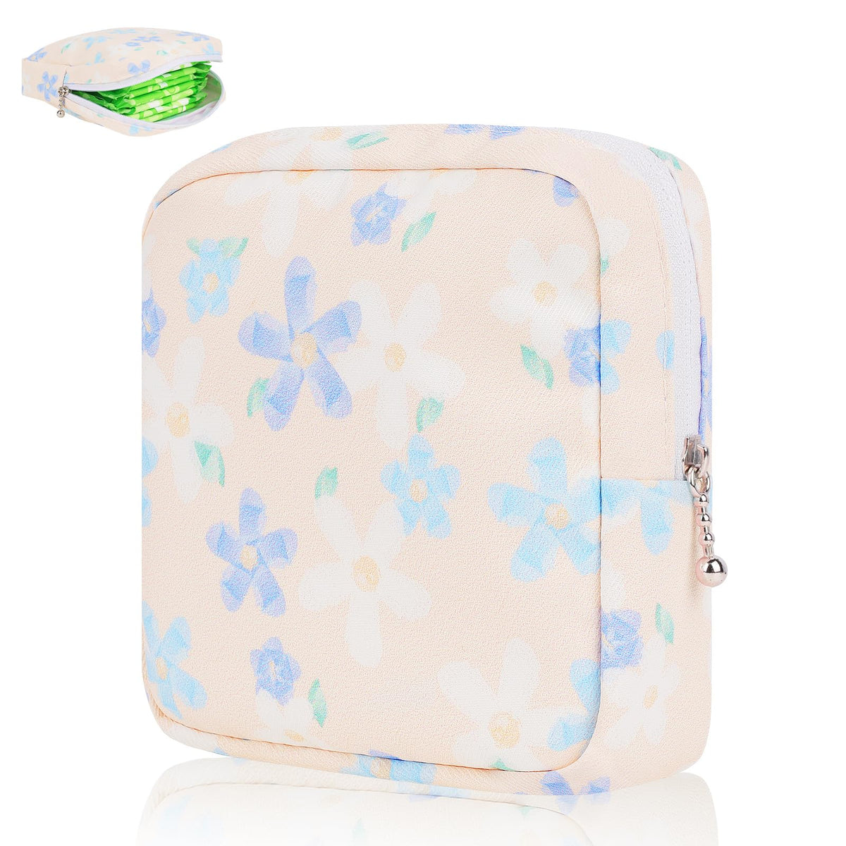 Sanitary Pad Storage Bag Portable Period Bag for Teen Pads/Sanitary Napkins/Small Tampons, Sanitary Napkin Storage Bag First Period Gifts for Teen Girls (Cat)