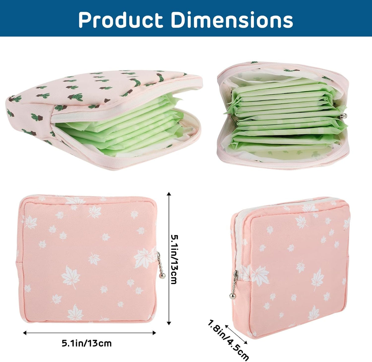 3Pcs Period Bag Sanitary Napkin Storage Bag, Portable Menstrual Cup Pouch Period Bags for Teen Girls, Tampons Holder, Pad Bag, Feminine Care for Purse with Zipper