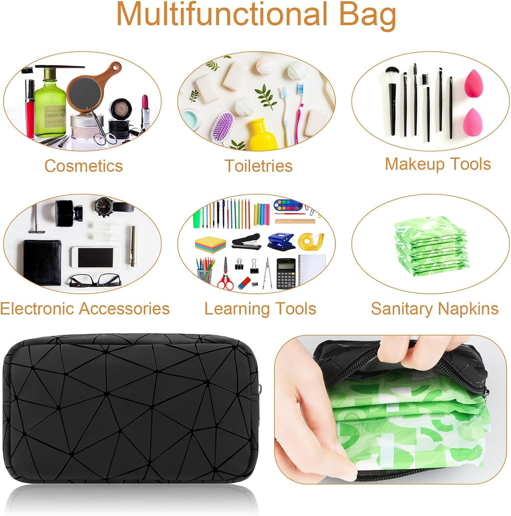 Likesing Period Bag for Teen Girls, Leather Sanitary Napkin Storage Bag, Portable Menstrual Pad Bag Period Pads Pouch, Small Make Up Bags