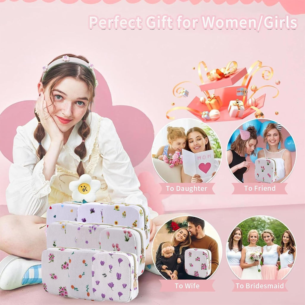 2-Pack Period Bag for Women Girls, Portable Corduroy Sanitary Napkin Storage Bag Period Pouch Small Discreet Menstrual Pouch, Sanitary Pads Bag Period Kits Tampons Holder for First Period