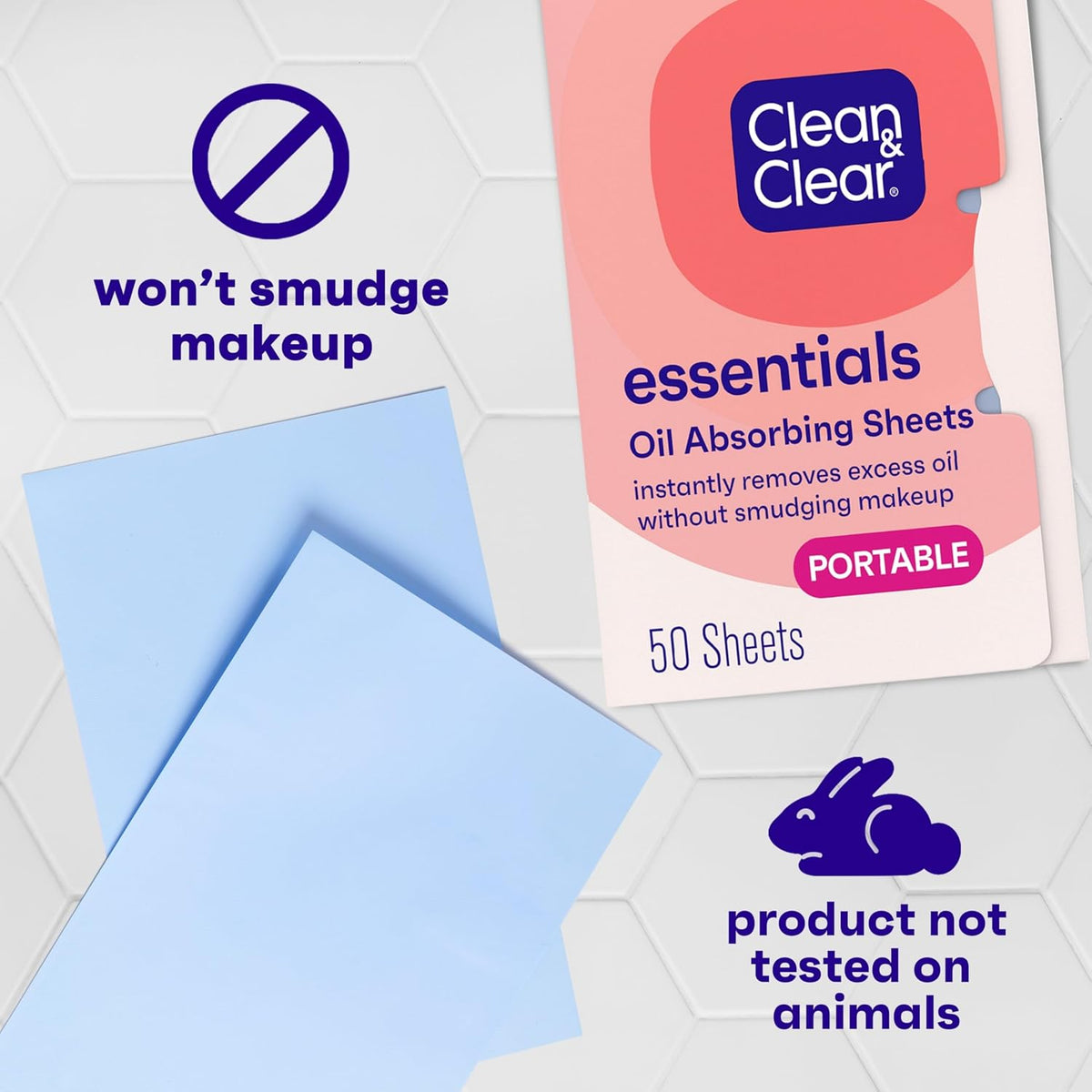 Clean & Clear Essentials Oil Absorbing Sheets, 50 ct, 6 Pack