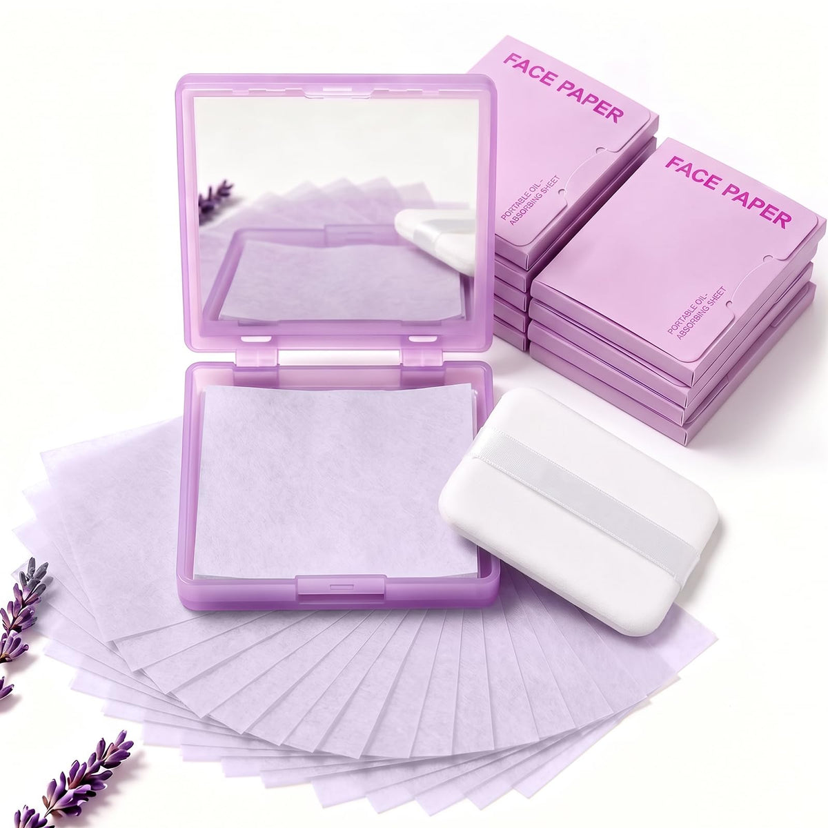 Oil Blotting Paper for Face, 500 Sheets Mirror and 4 Stickers for Oily Skin