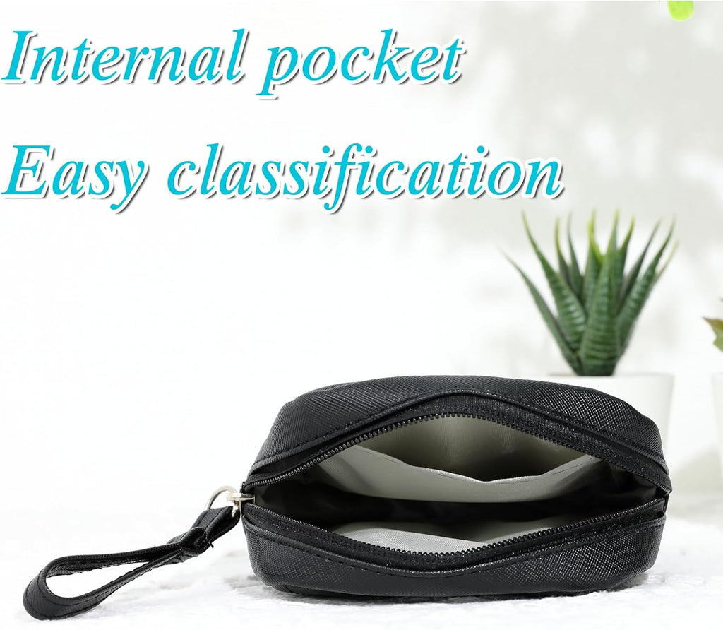 Sanitary Bags Sanitary Napkin Storage Bag Portable Makeup Bag Pad Pouch Tampon Bags Period Pouch First Period Kit for Teen Girls Women (Black)