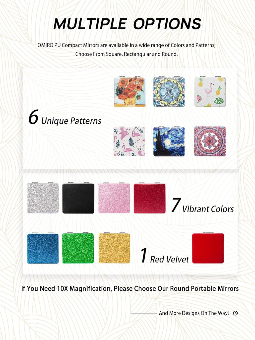 OMIRO Compact Mirror with 3x/1x Magnification, 3.4" Pocket Mirror