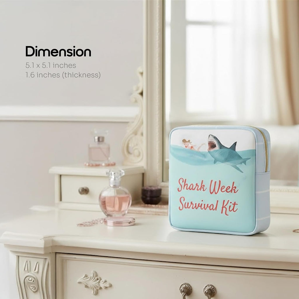 Period Pouch – Compact, Stylish, Discreet Period Bag For School with Waterproof Lining Fits Pads & Tampons, Cute Pad Bag for Teens, Travel, School, Girls Period Kit