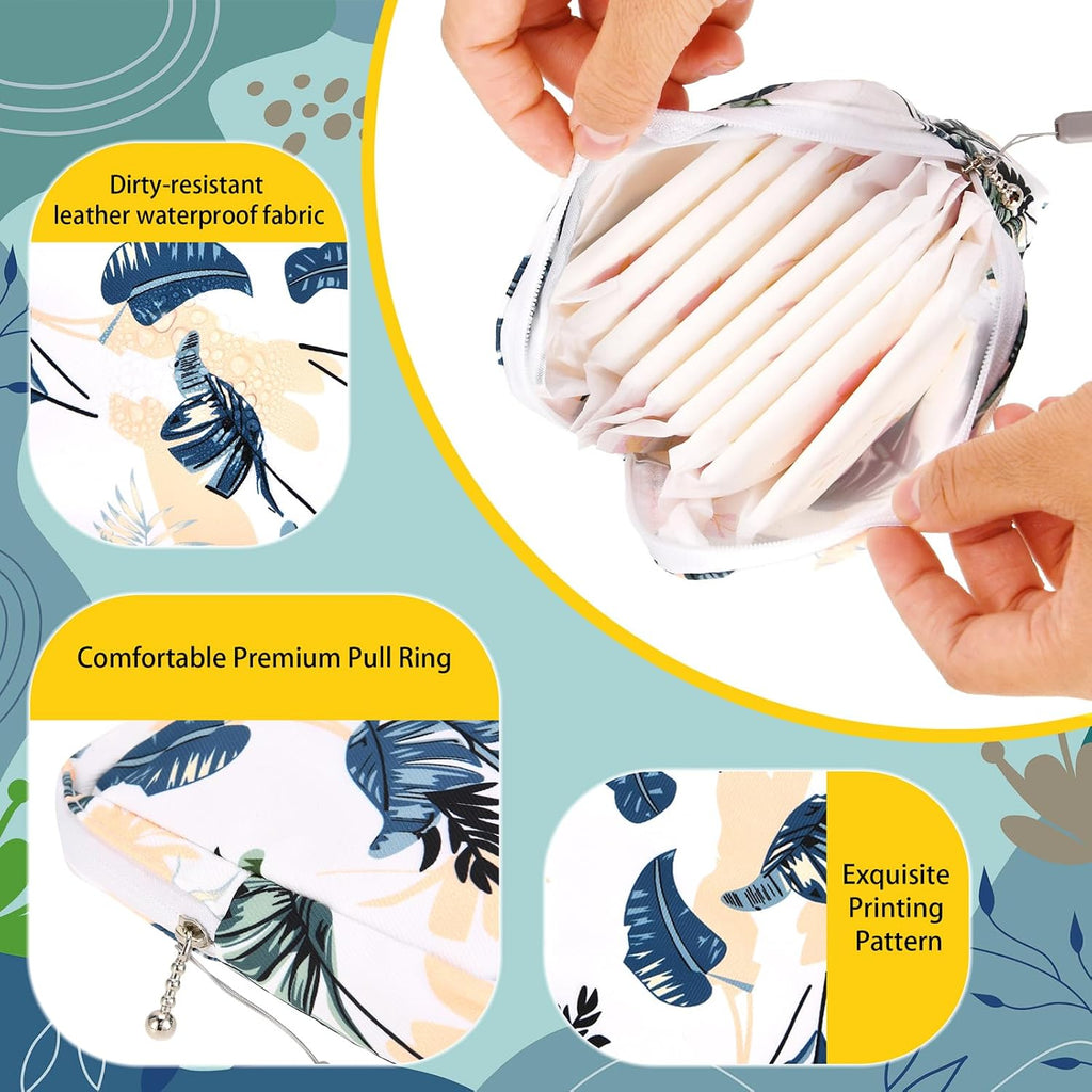 4Pcs Sanitary Napkin Storage Bag, Small Menstrual Period Bag Period Pouch Waterproof ,Tampon Organizer Pouch Tampon Pad Holder for Purse, Pad Bag Feminine Care First Period for Teen Girls School