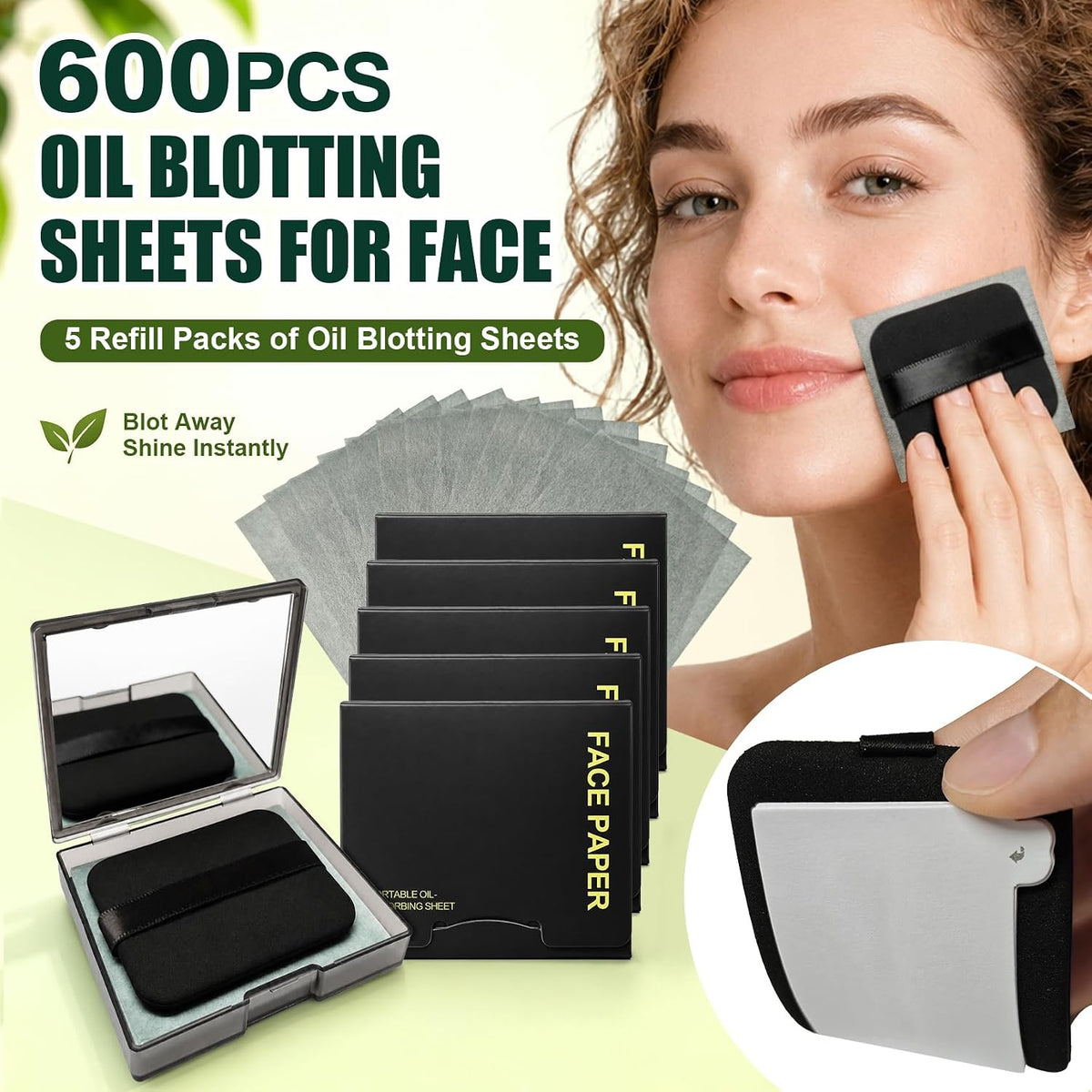 600 PCS Oil Blotting Sheets for Face, Makeup Friendly Oil Absorbing Sheets